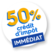 50% crédit d'impôt immédiat
