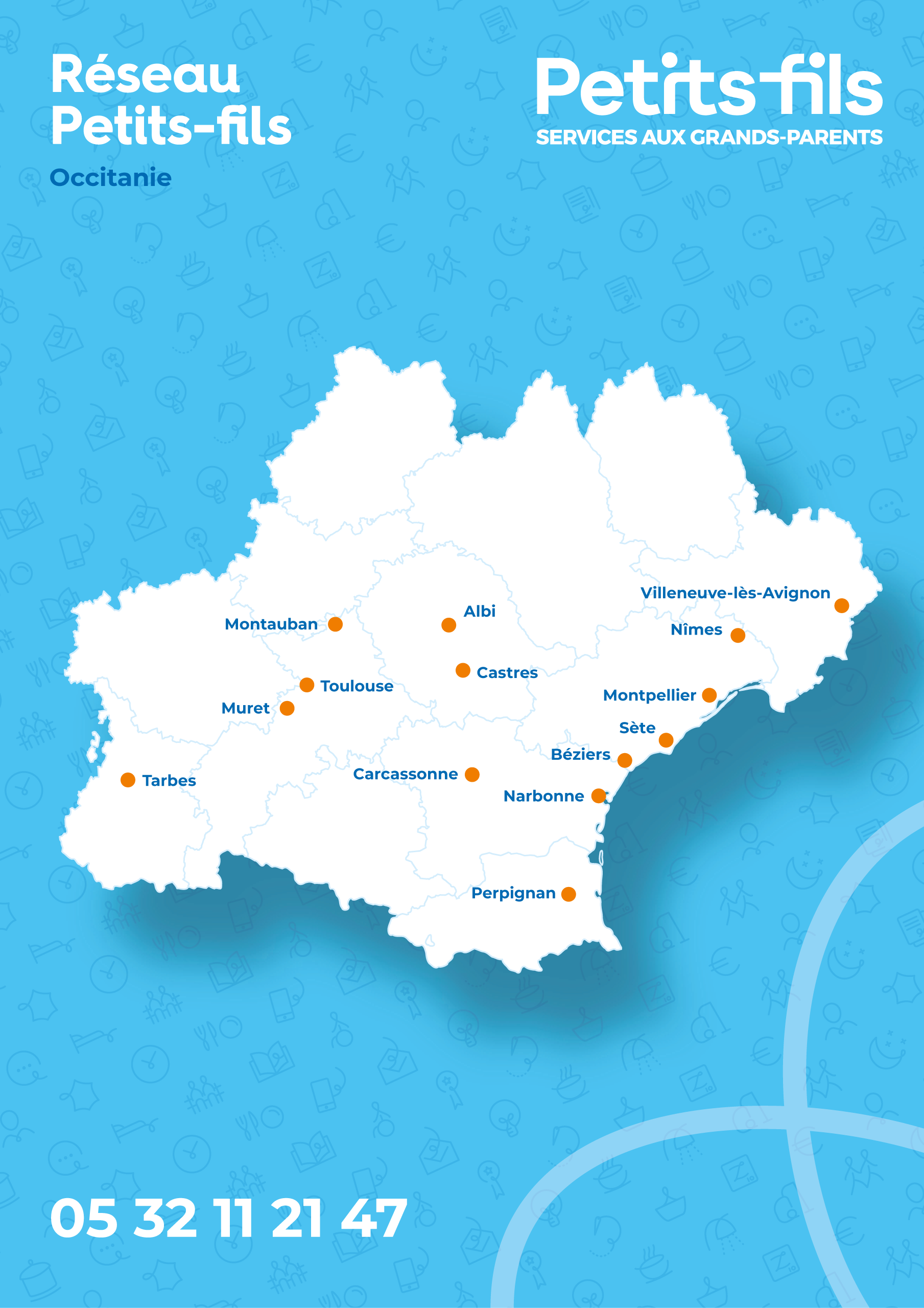 Carte agences Petits-fils Occitanie