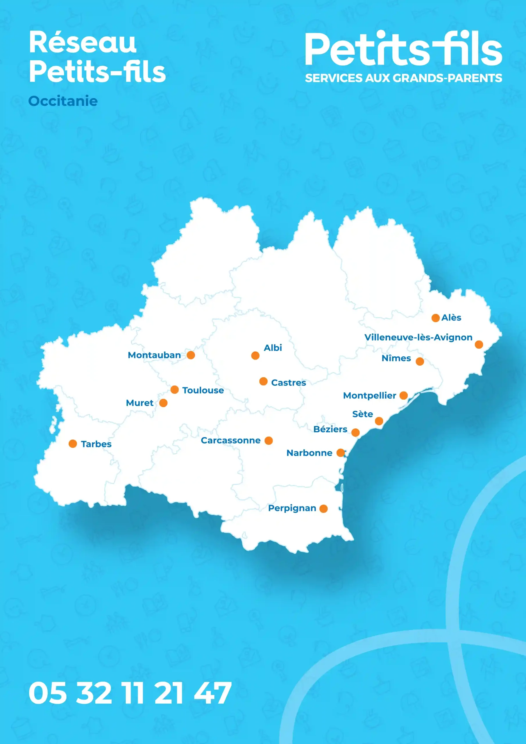 Carte agences Petits-fils Occitanie