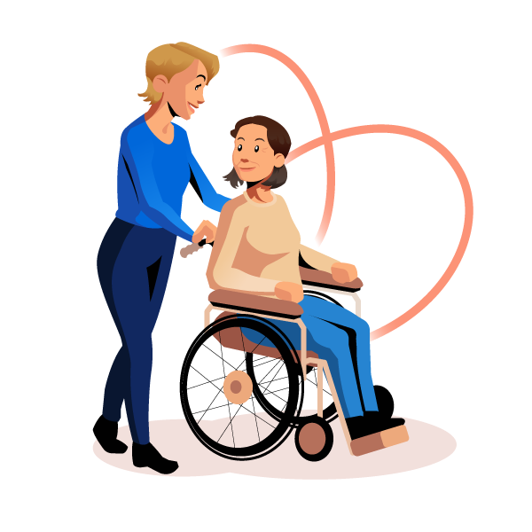 Illustration aide à domicile personne en situation de handicap