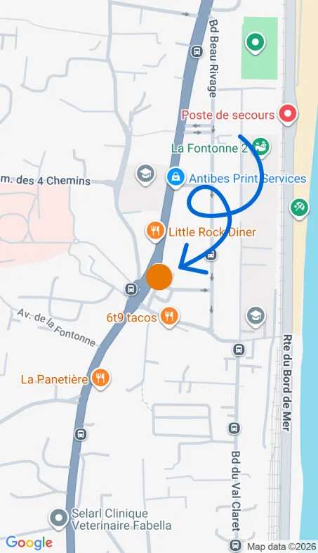 Localisation de l'agence Agence d’aide à domicile Petits-fils Antibes