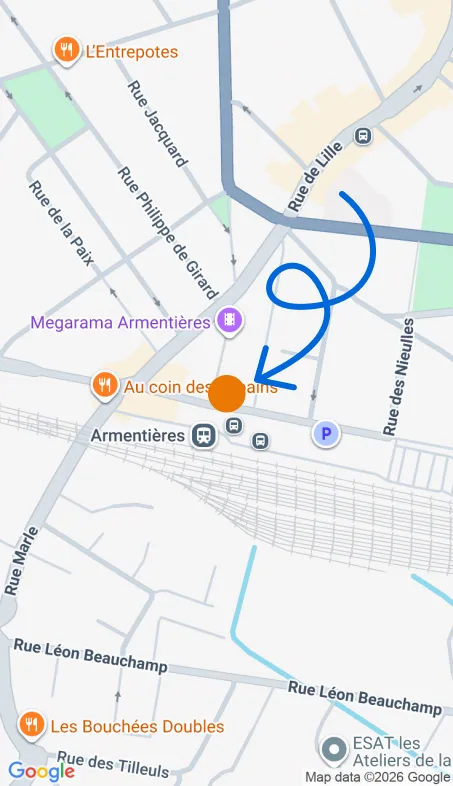 Localisation de l'agence Agence d’aide à domicile Petits-fils Armentières