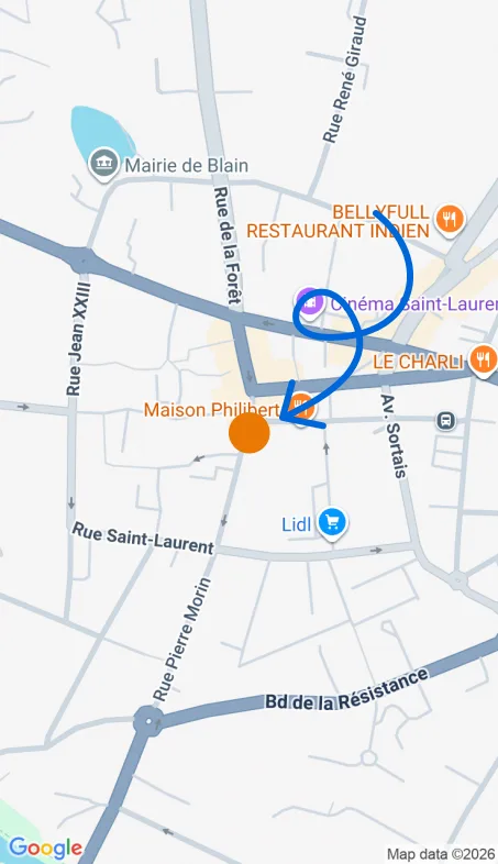 Localisation de l'agence Agence d’aide à domicile Petits-fils Blain