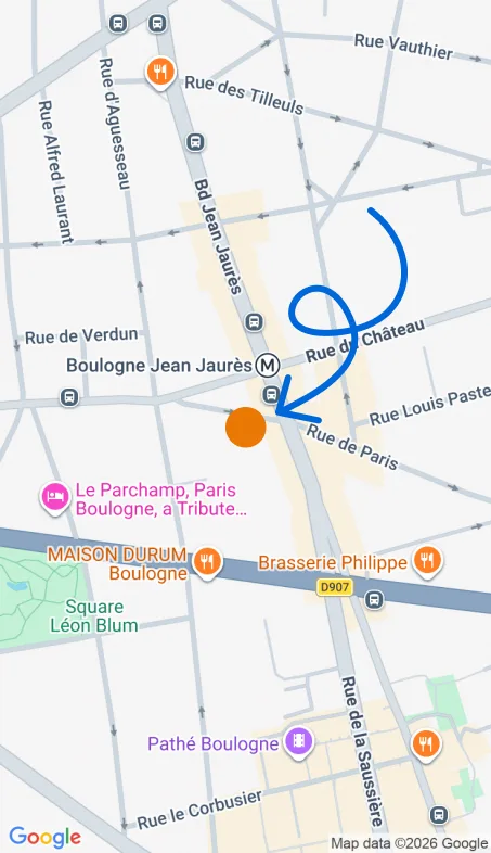Localisation de l'agence Agence d’aide à domicile Petits-fils Boulogne-Billancourt