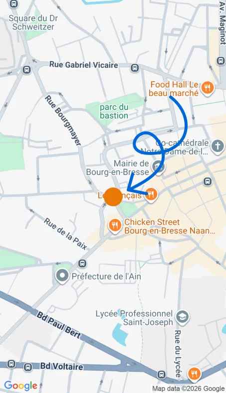 Localisation de l'agence Agence d’aide à domicile Petits-fils Bourg-en-Bresse
