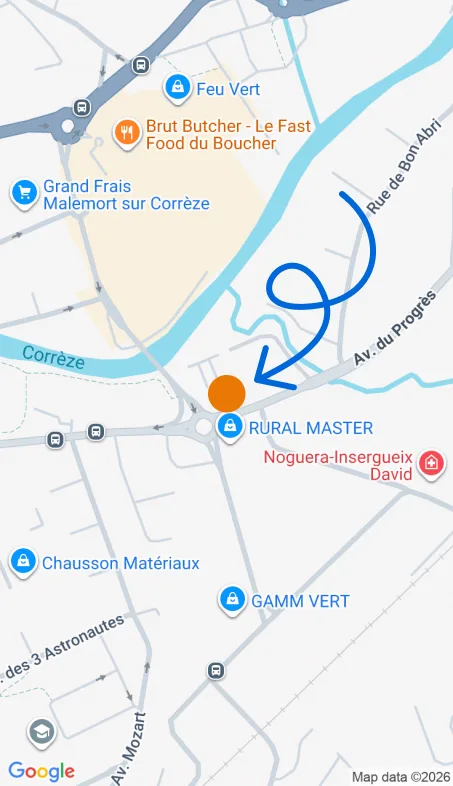 Localisation de l'agence Agence d’aide à domicile Petits-fils Brive-la-Gaillarde