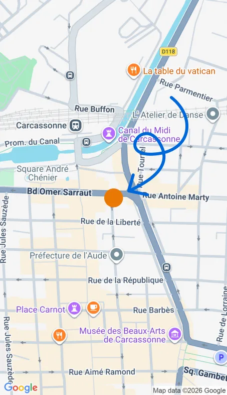 Localisation de l'agence Agence d’aide à domicile Petits-fils Carcassonne