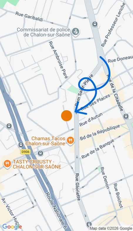 Localisation de l'agence Agence d’aide à domicile Petits-fils Chalon-sur-Saône