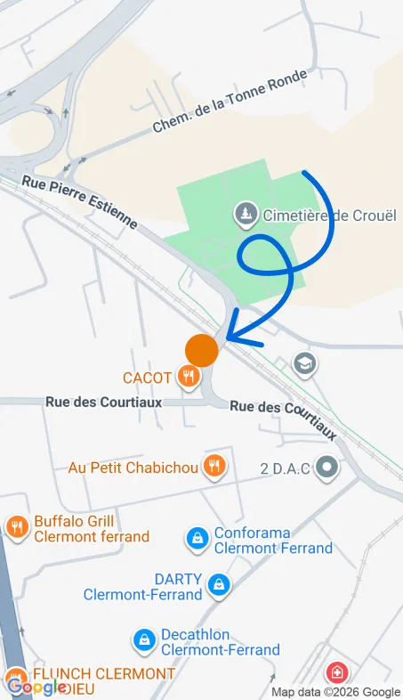 Localisation de l'agence Agence d’aide à domicile Petits-fils Clermont-Ferrand Cournon