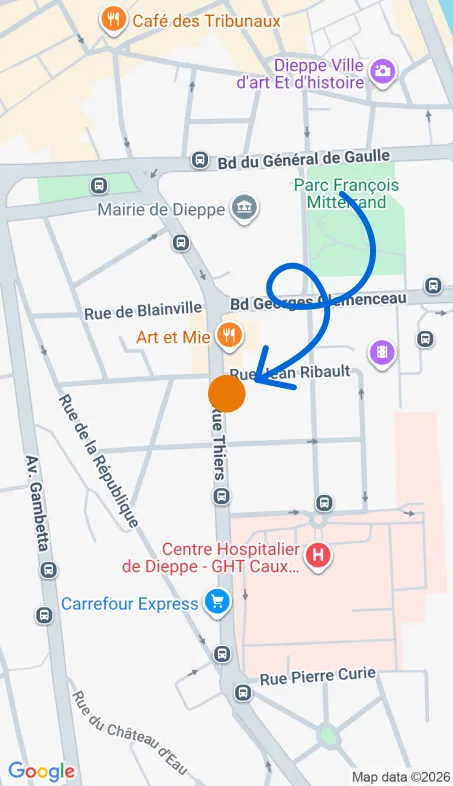 Localisation de l'agence Agence d’aide à domicile Petits-fils Dieppe