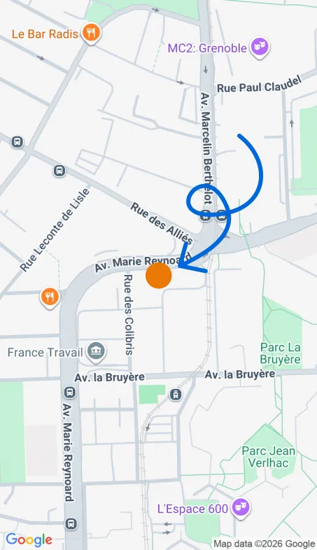 Localisation de l'agence Agence d’aide à domicile Petits-fils Grenoble - Saint-Martin-d'Hères