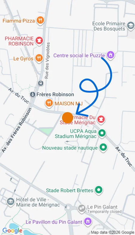 Localisation de l'agence Agence d’aide à domicile Petits-fils Mérignac