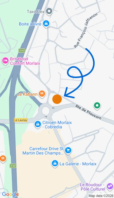 Localisation de l'agence Agence d’aide à domicile Petits-fils Morlaix