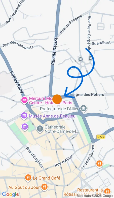 Localisation de l'agence Agence d’aide à domicile Petits-fils Moulins