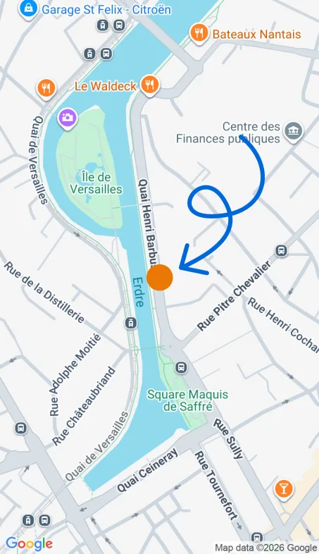 Localisation de l'agence Agence d’aide à domicile Petits-fils Nantes Erdre