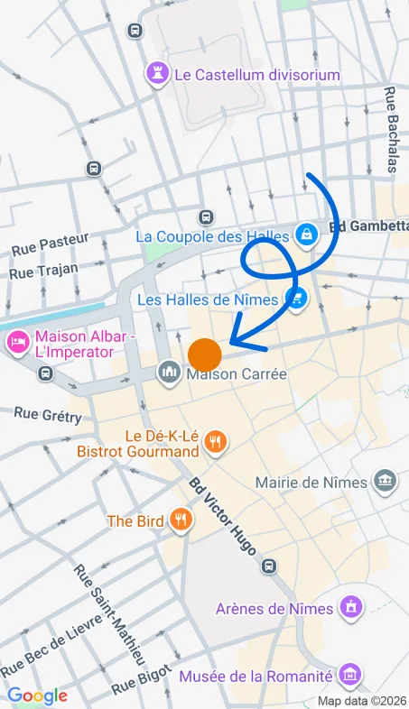 Localisation de l'agence Agence d’aide à domicile Petits-fils Nîmes Arènes