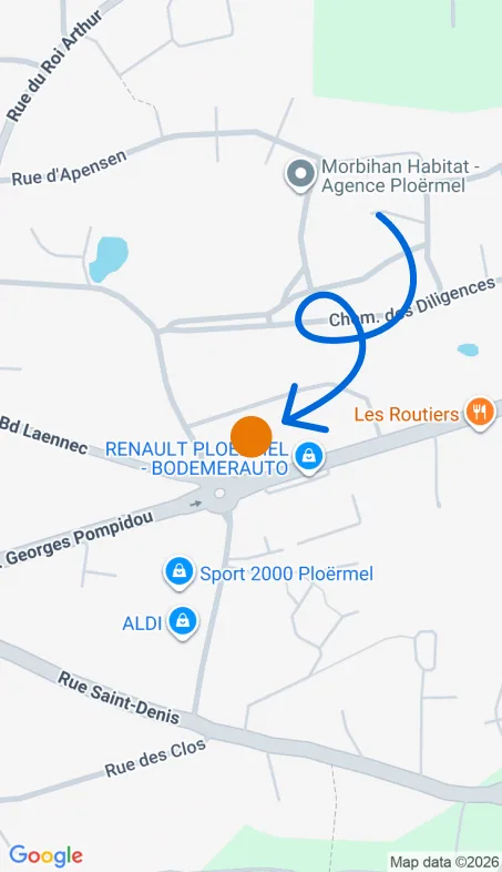 Localisation de l'agence Agence d’aide à domicile Petits-fils Ploërmel