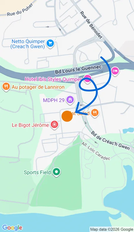Localisation de l'agence Agence d’aide à domicile Petits-fils Quimper