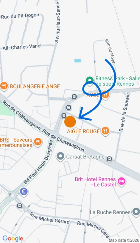 Localisation de l'agence Agence d’aide à domicile Petits-fils Rennes Sud