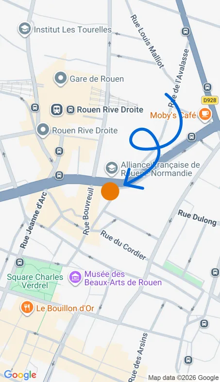 Localisation de l'agence Agence d’aide à domicile Petits-fils Rouen Bonsecours