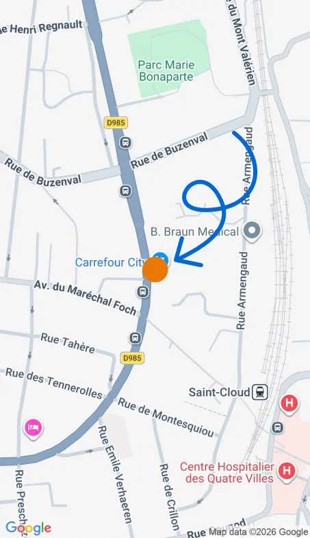 Localisation de l'agence Agence d’aide à domicile Petits-fils Saint-Cloud