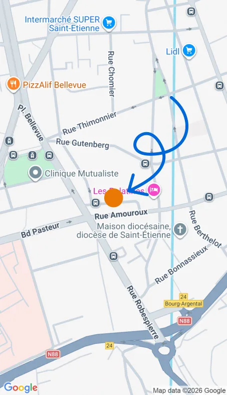 Localisation de l'agence Agence d’aide à domicile Petits-fils Saint-Etienne Ouest