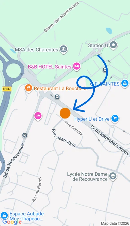 Localisation de l'agence Agence d’aide à domicile Petits-fils Saintes