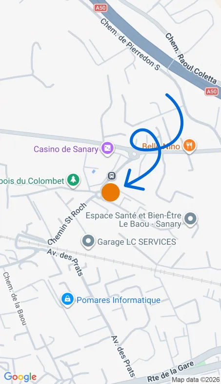 Localisation de l'agence Agence d’aide à domicile Petits-fils Sanary-sur-Mer