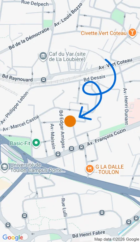 Localisation de l'agence Agence d’aide à domicile Petits-fils Toulon Est