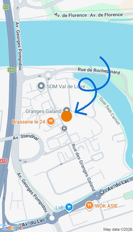 Localisation de l'agence Agence d’aide à domicile Petits-fils Tours Sud