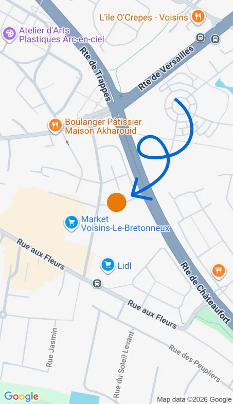 Localisation de l'agence Agence d’aide à domicile Petits-fils Voisins-le-Bretonneux